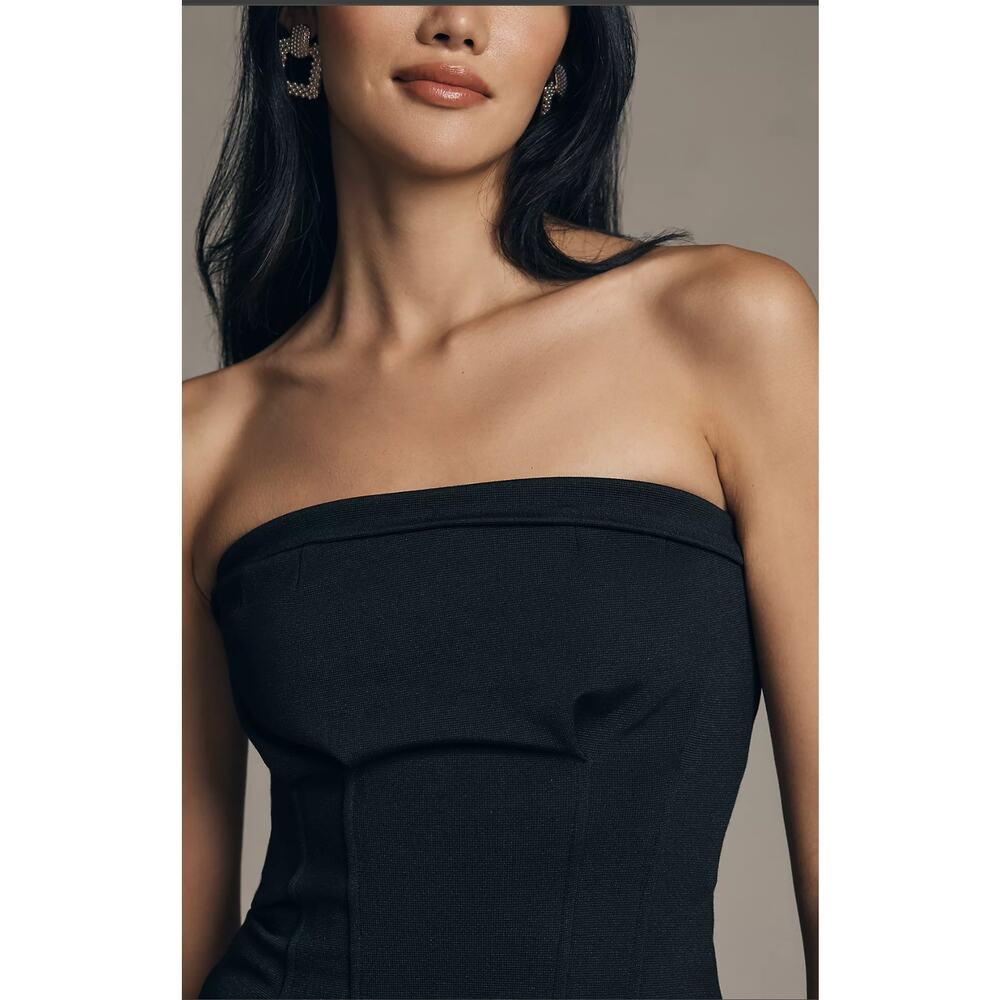 NWT Anthropologie Strapless Black Mini Dress - Size 2 - Picture 4 of 5